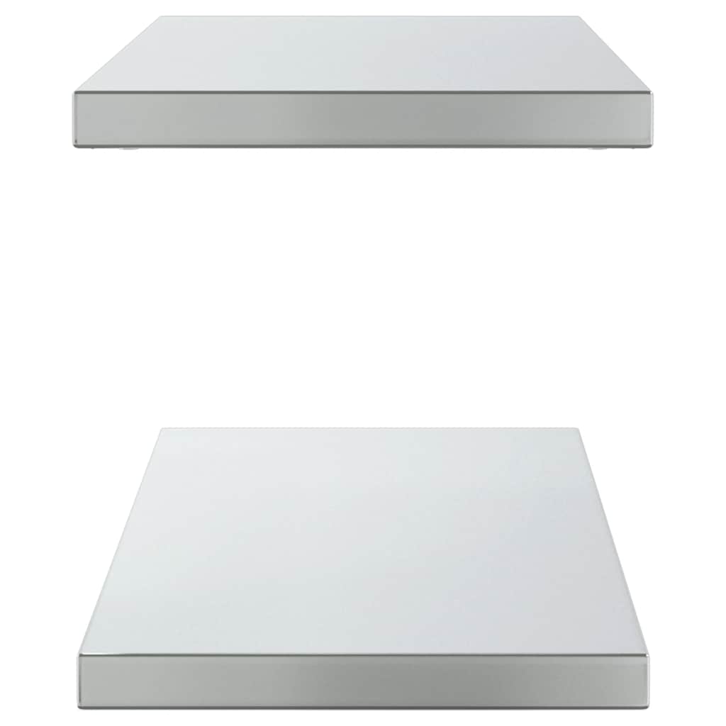 Vegghyller 2 stk 100x30x3 cm sølv rustfritt stål vidaXL