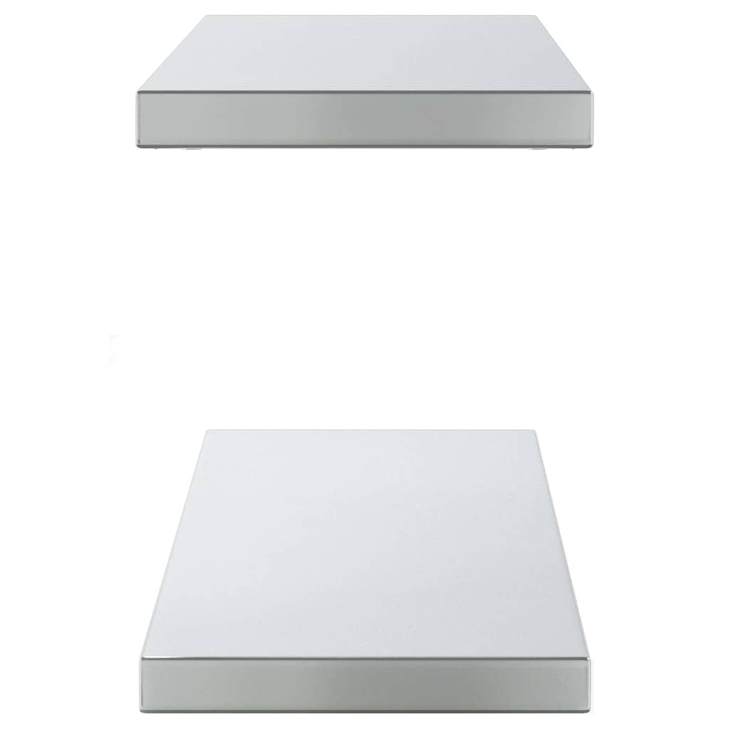 Vegghyller 2 stk 100x23,5x3 cm sølv rustfritt stål
