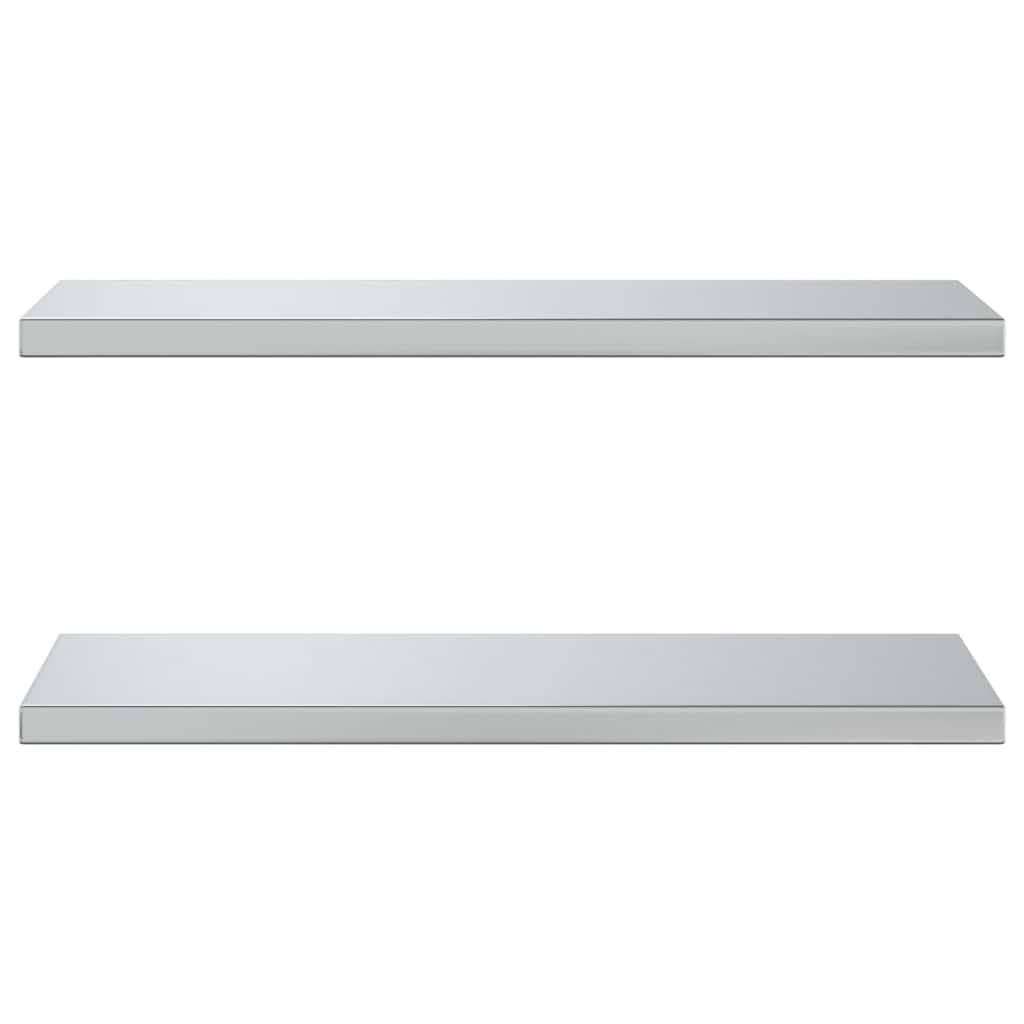 Vegghyller 2 stk 75x30 cm sølv rustfritt stål