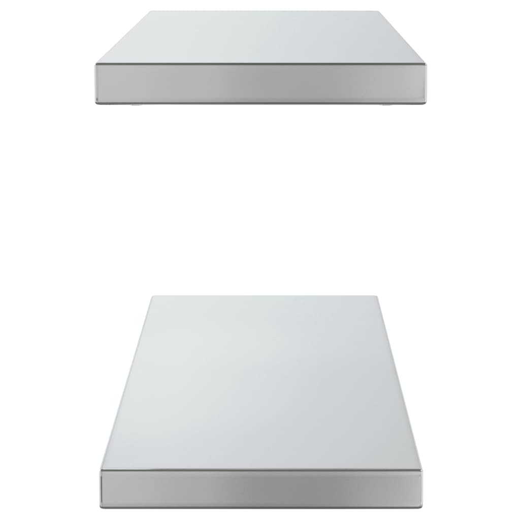 Vegghyller 2 stk 75x23,5x3 cm sølv rustfritt stål