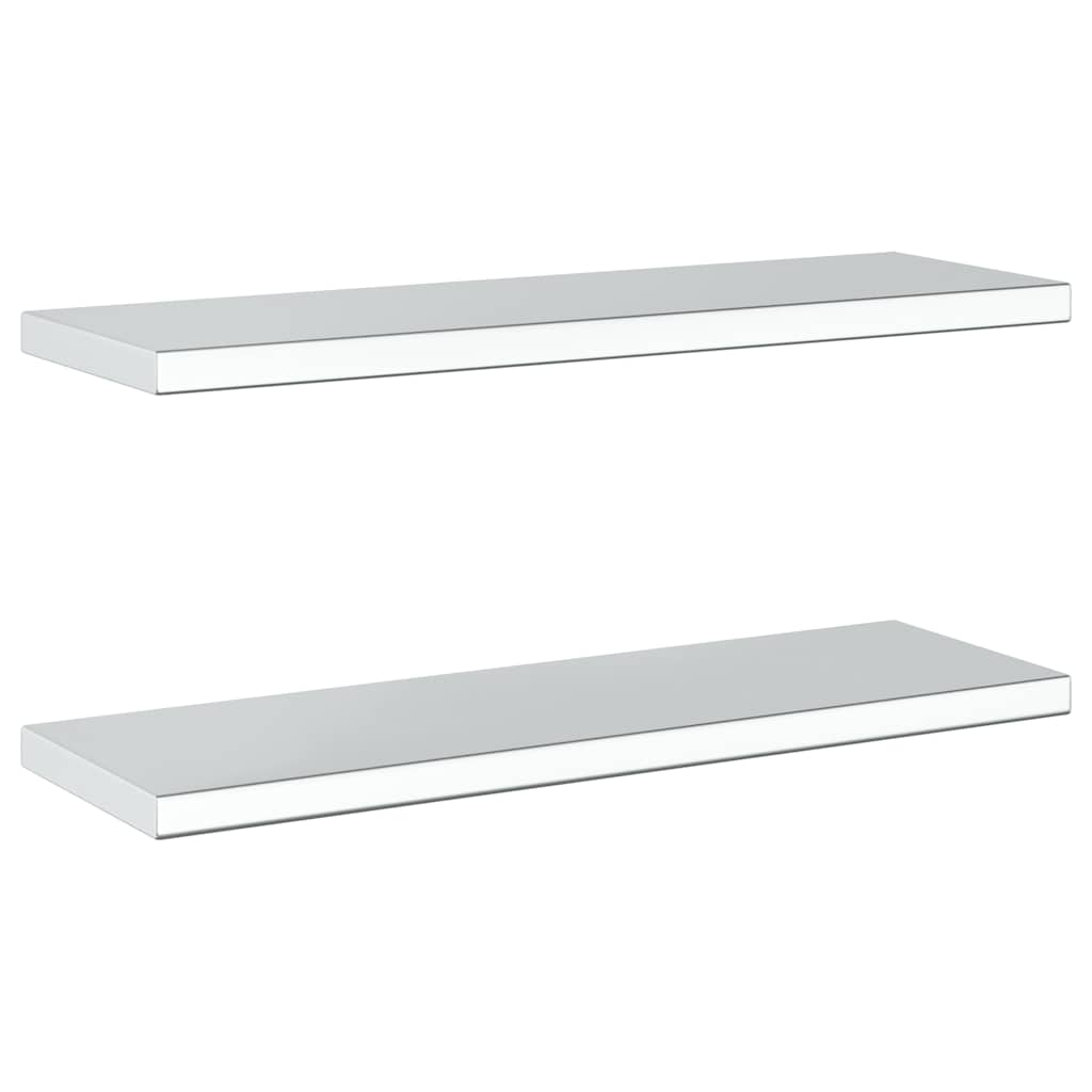 Vegghyller 2 stk 75x23,5 cm sølv rustfritt stål