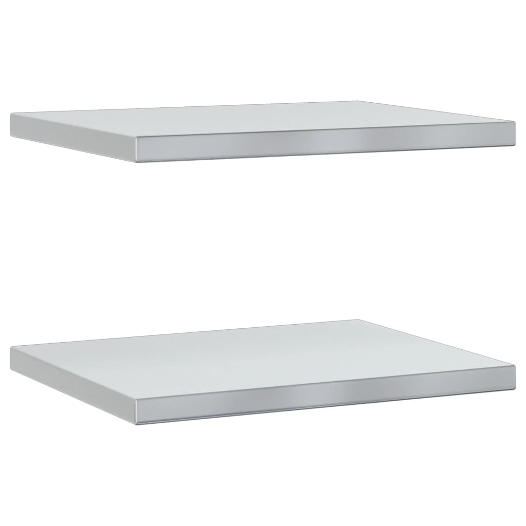 Vegghyller 2 stk 50x40x3 cm sølv rustfritt stål