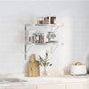 Vegghyller 2 stk 50x40x3 cm sølv rustfritt stål