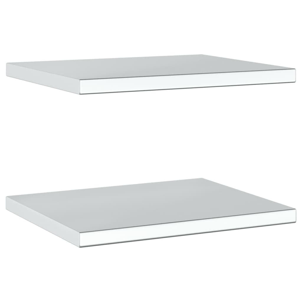 Vegghyller 2 stk 50x40x3 cm sølv rustfritt stål