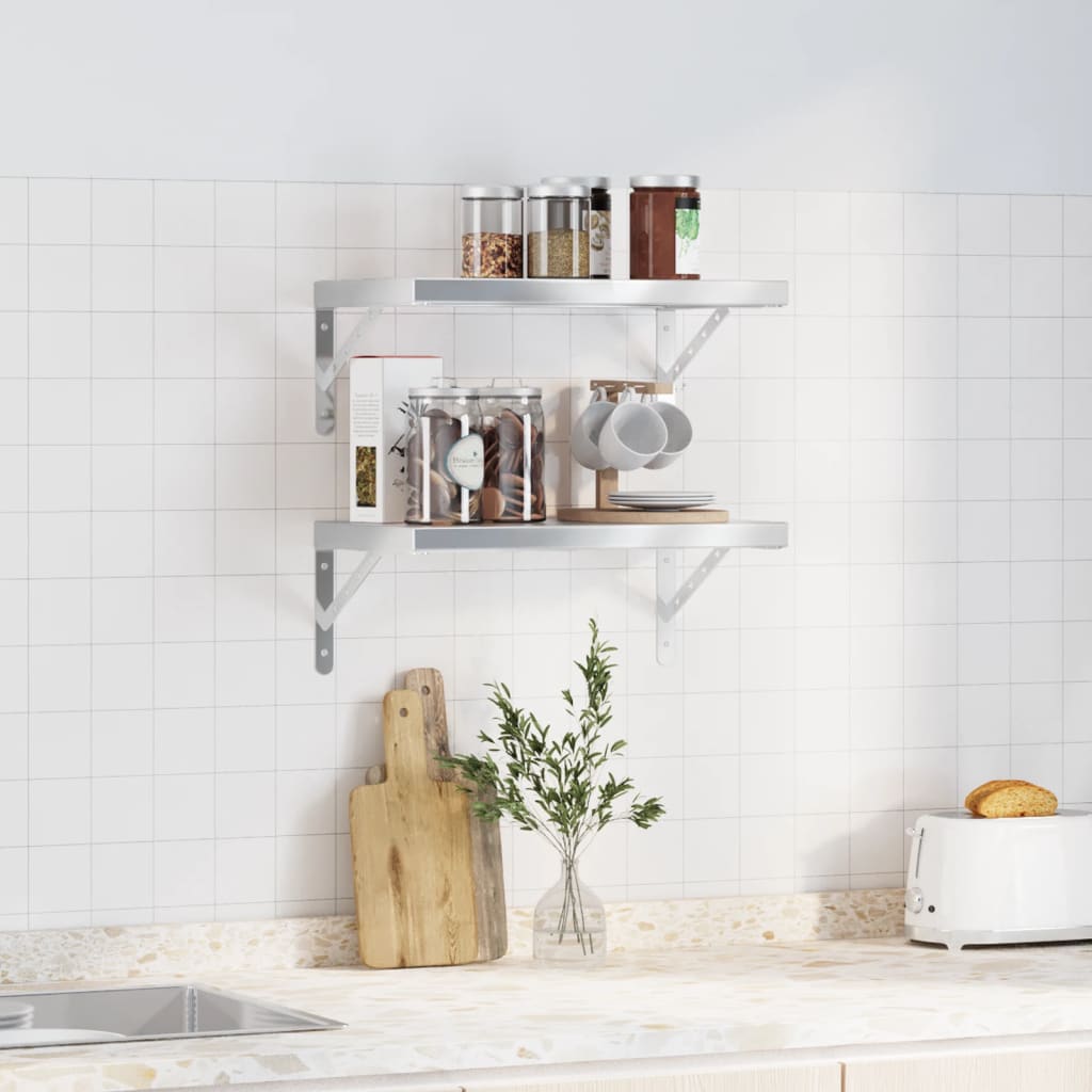 Vegghyller 2 stk 50x30 cm sølv rustfritt stål