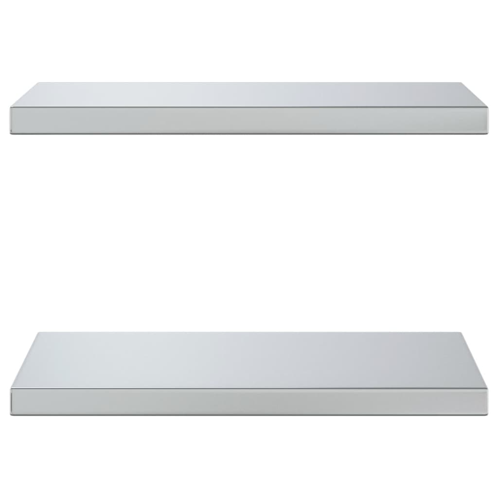 Vegghyller 2 stk 50x30 cm sølv rustfritt stål