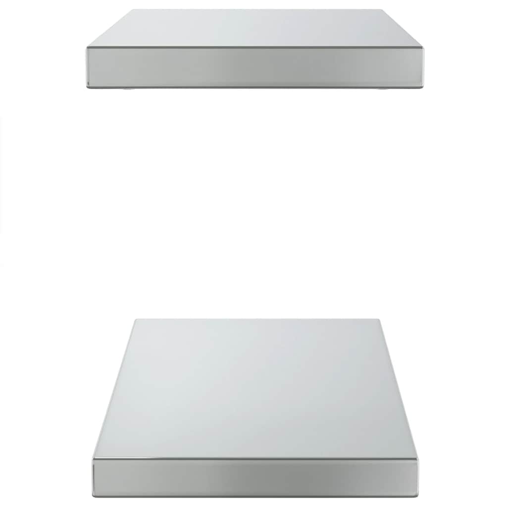 Vegghyller 2 stk 50x23,5 cm sølv rustfritt stål
