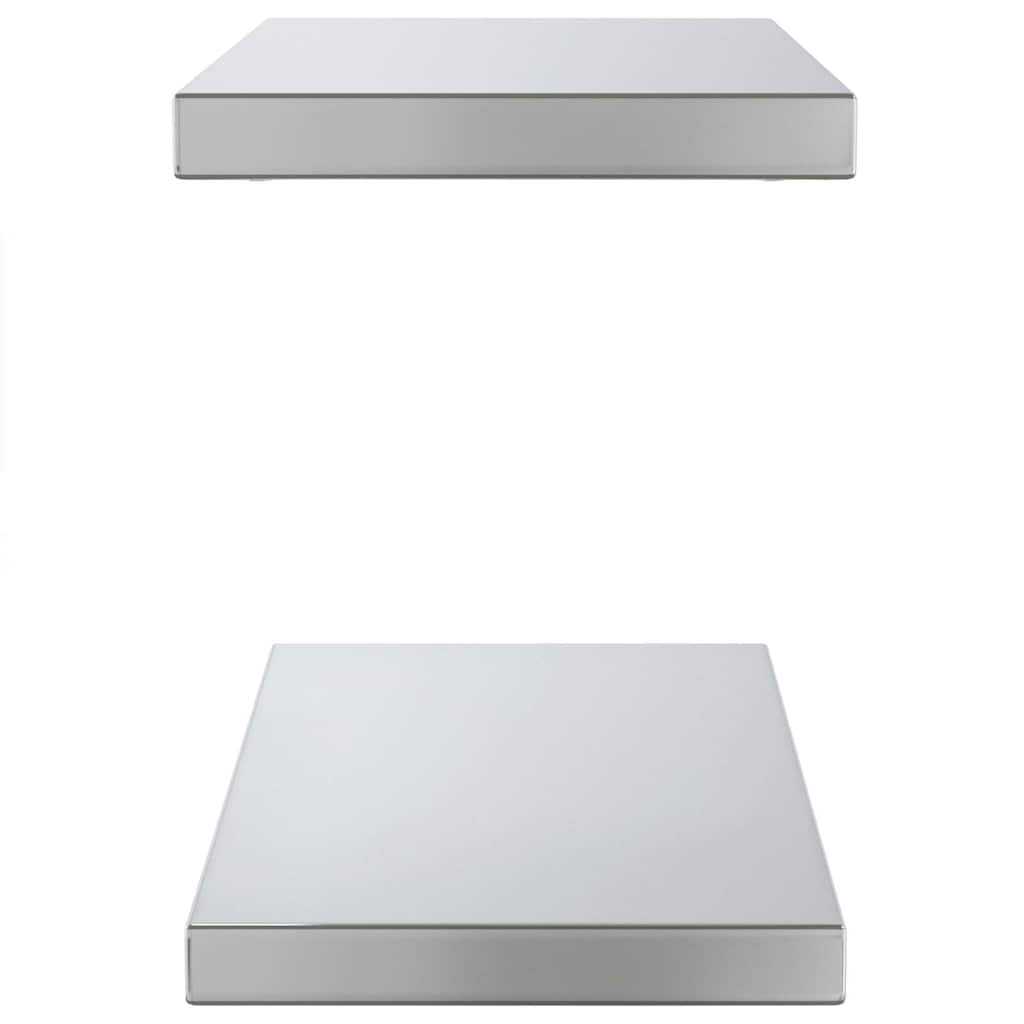 Vegghyller 2 stk 50x23,5x3 cm sølv rustfritt stål