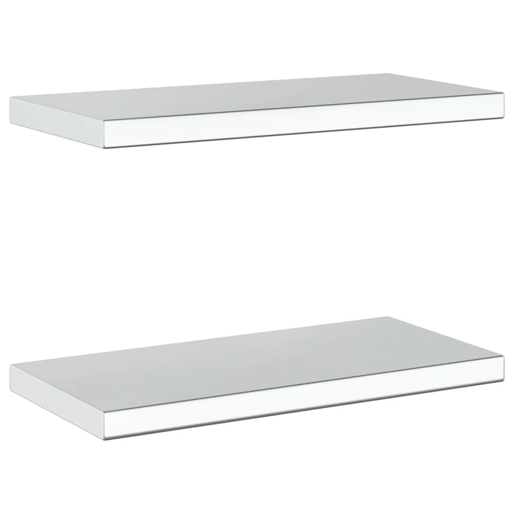Vegghyller 2 stk 50x23,5x3 cm sølv rustfritt stål