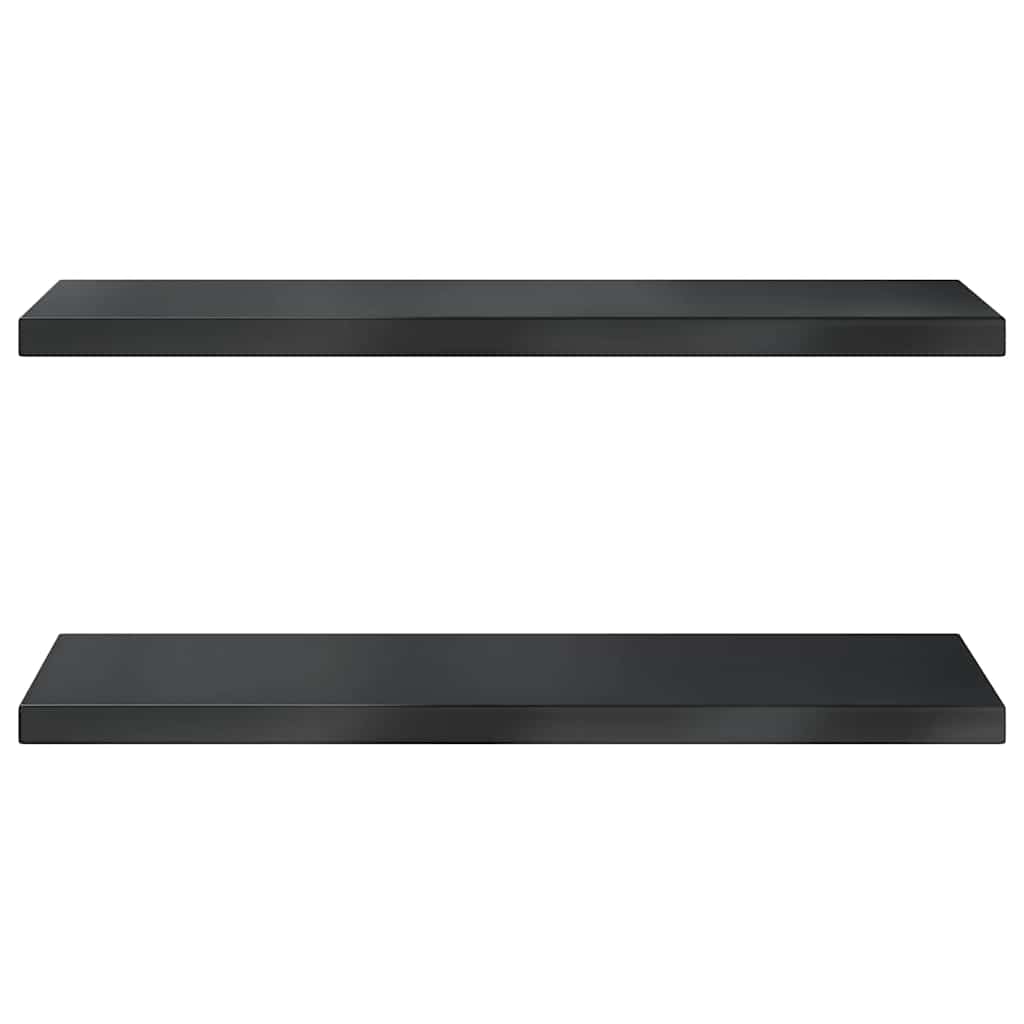 Vegghyller 2 stk 100x30x3 cm svart rustfritt stål vidaXL