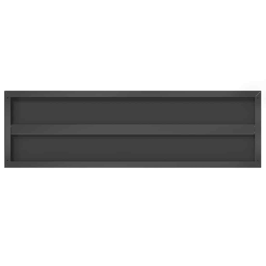 Vegghyller 2 stk 100x30x3 cm svart rustfritt stål vidaXL
