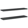 Vegghyller 2 stk 100x23,5x3 cm svart rustfritt stål