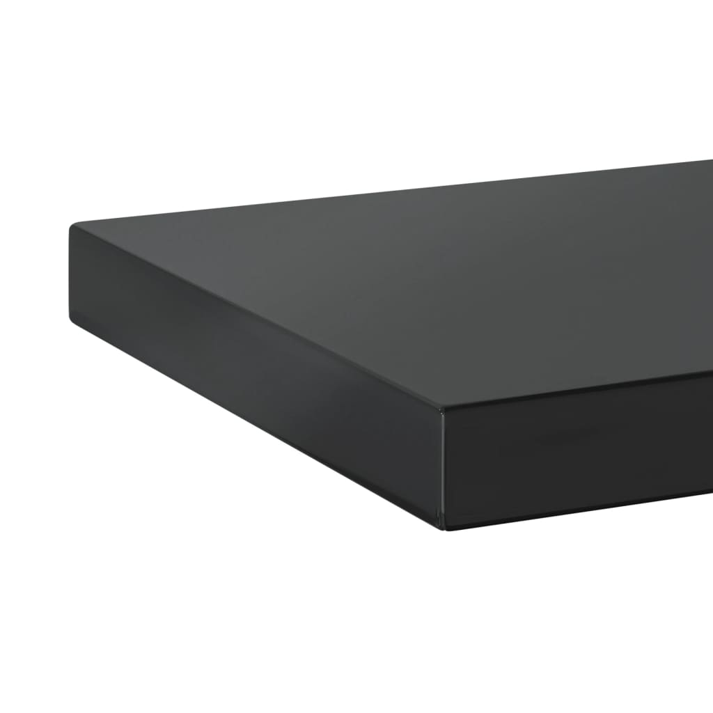 Vegghyller 2 stk 100x23,5 cm svart rustfritt stål