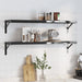 Vegghyller 2 stk 100x23,5 cm svart rustfritt stål