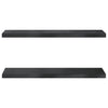 Vegghyller 2 stk 75x23,5x3 cm svart rustfritt stål