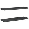 Vegghyller 2 stk 75x23,5x3 cm svart rustfritt stål