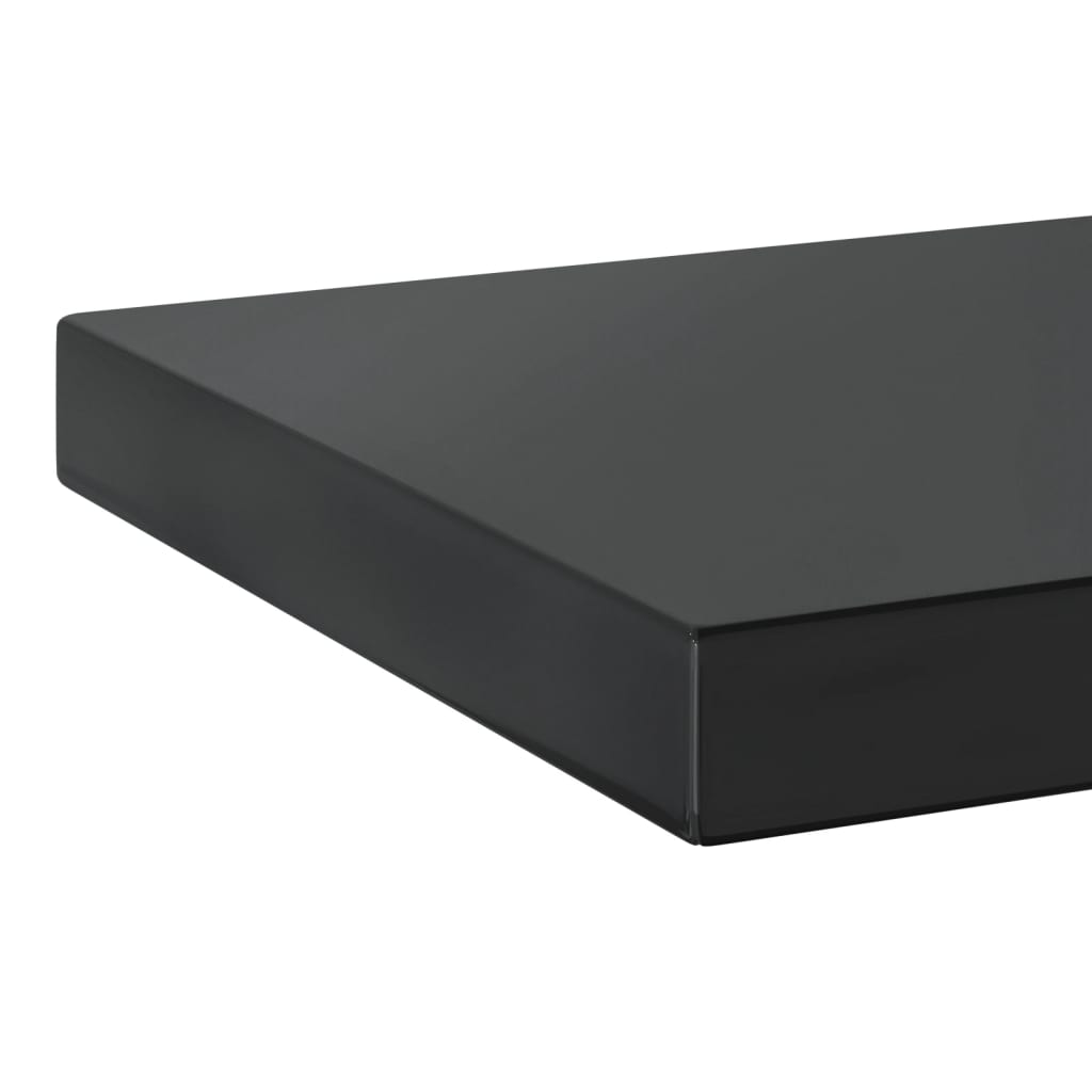 Vegghyller 2 stk 75x23,5x3 cm svart rustfritt stål
