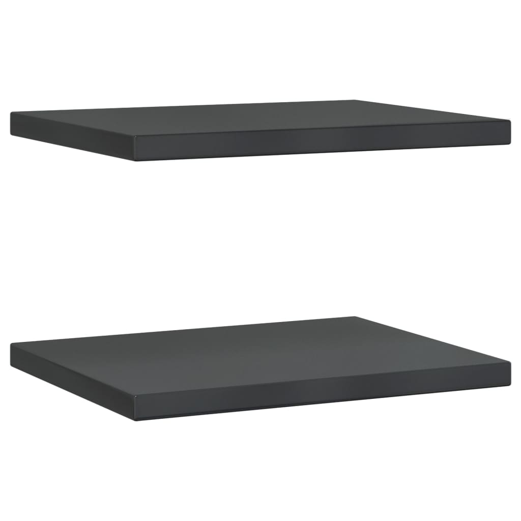 Vegghyller 2 stk 50x40x3 cm svart rustfritt stål