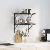 Vegghyller 2 stk 50x40x3 cm svart rustfritt stål