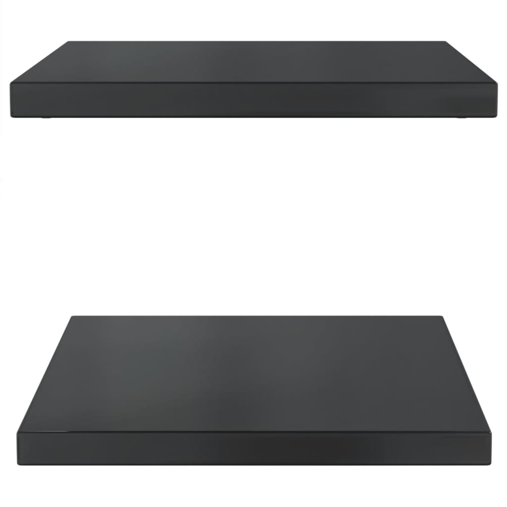 Vegghyller 2 stk 50x40x3 cm svart rustfritt stål