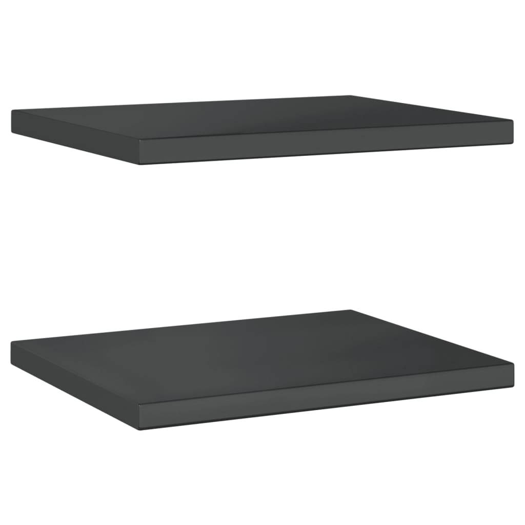 Vegghyller 2 stk 50x40x3 cm svart rustfritt stål