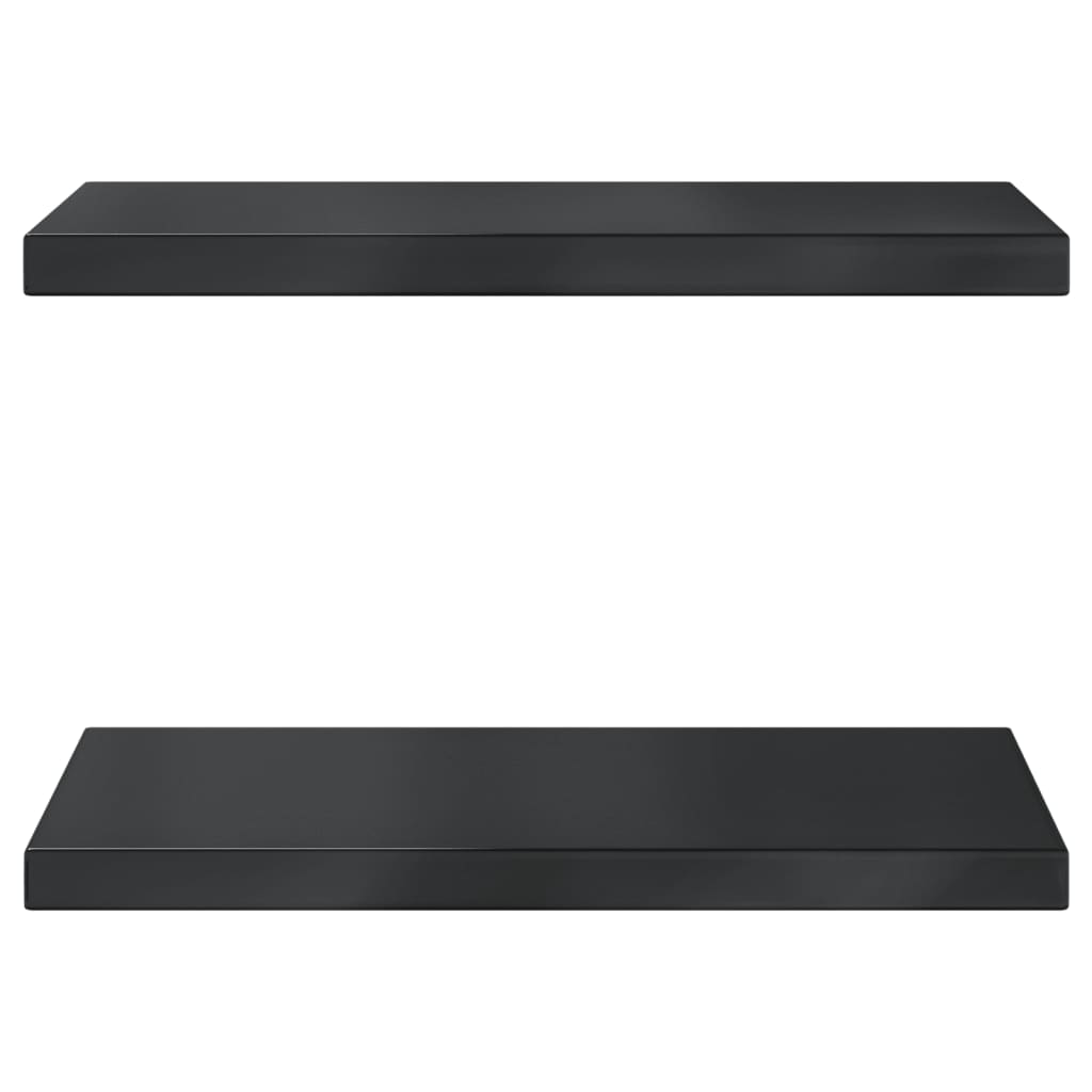 Vegghyller 2 stk 50x30x3 cm svart rustfritt stål