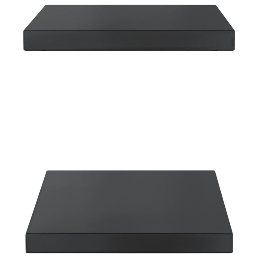 Vegghyller 2 stk 50x30x3 cm svart rustfritt stål