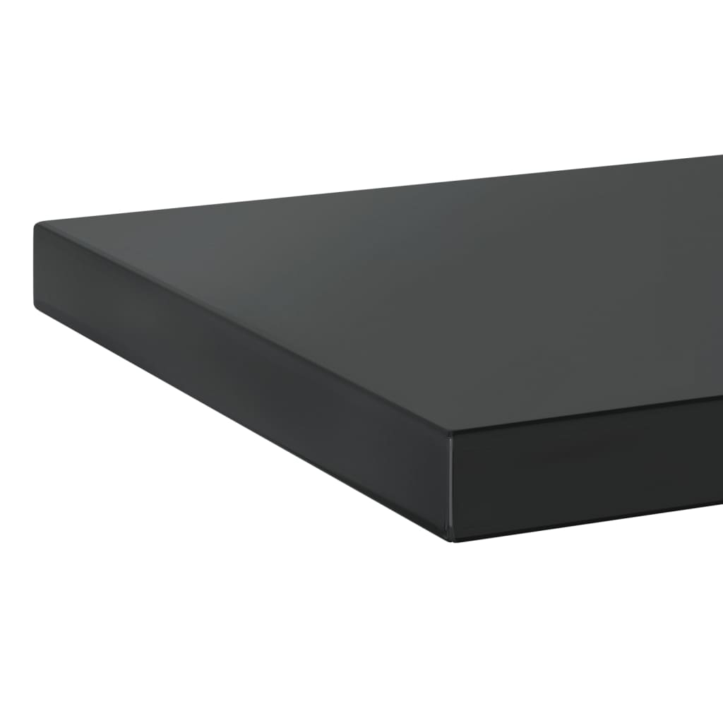 Vegghyller 2 stk 50x30x3 cm svart rustfritt stål