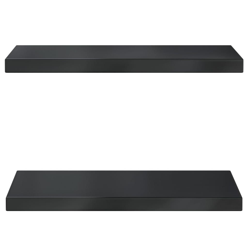 Vegghyller 2 stk 50x23,5x3 cm svart rustfritt stål
