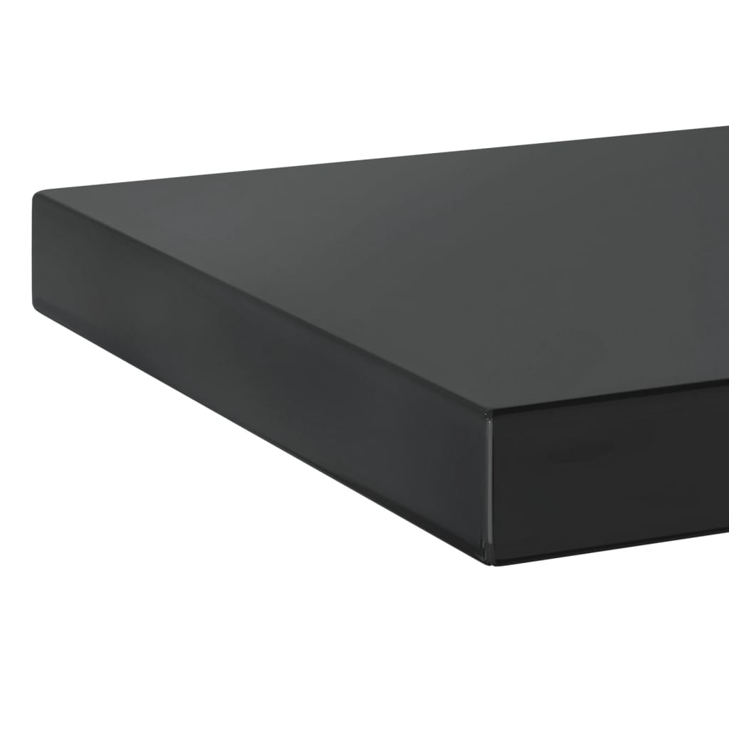 Vegghyller 2 stk 50x23,5x3 cm svart rustfritt stål