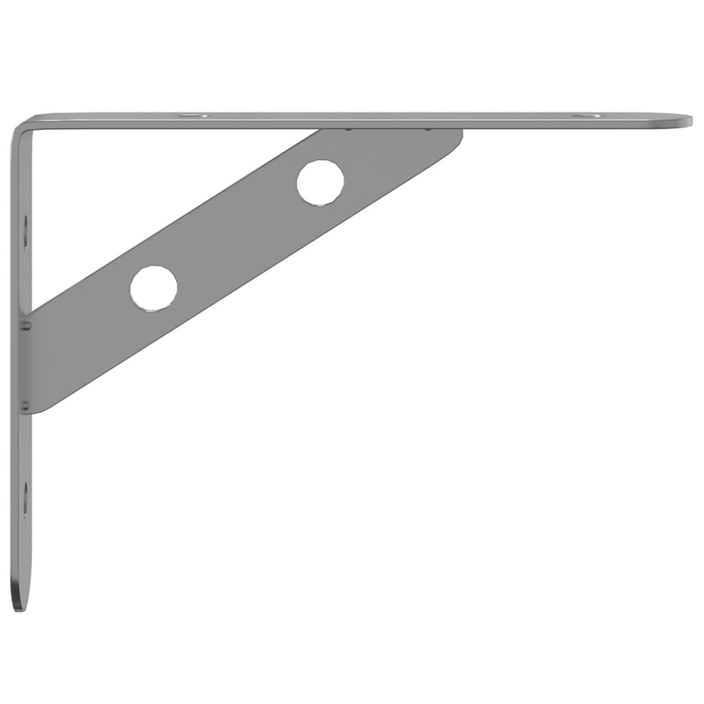 Hyllebraketter 4 stk 15x2,5x11,5 cm sølv rustfritt stål