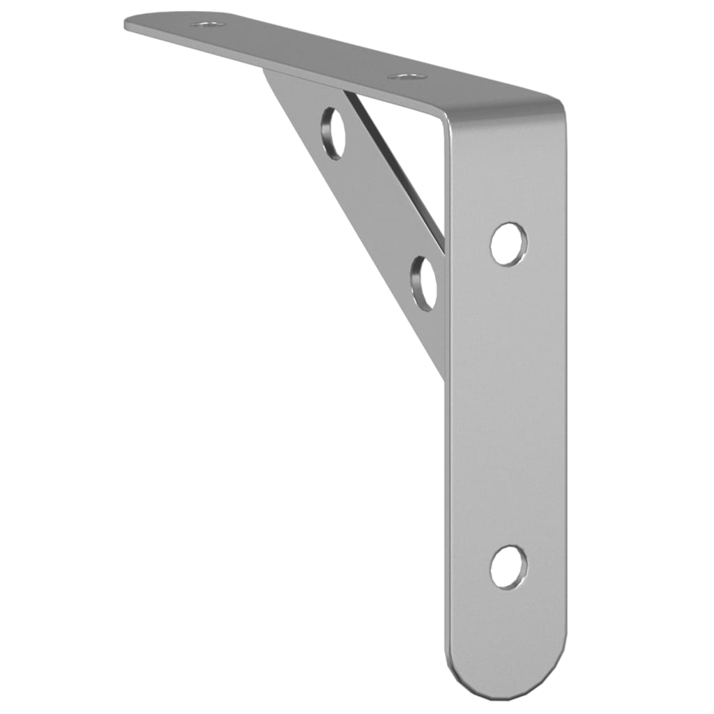 Hyllebraketter 4 stk 15x2,5x11,5 cm sølv rustfritt stål