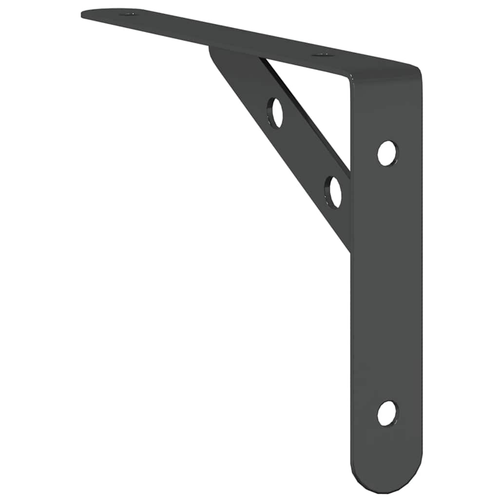 Hyllebraketter 4 stk 20x2,5x14 cm svart rustfritt stål