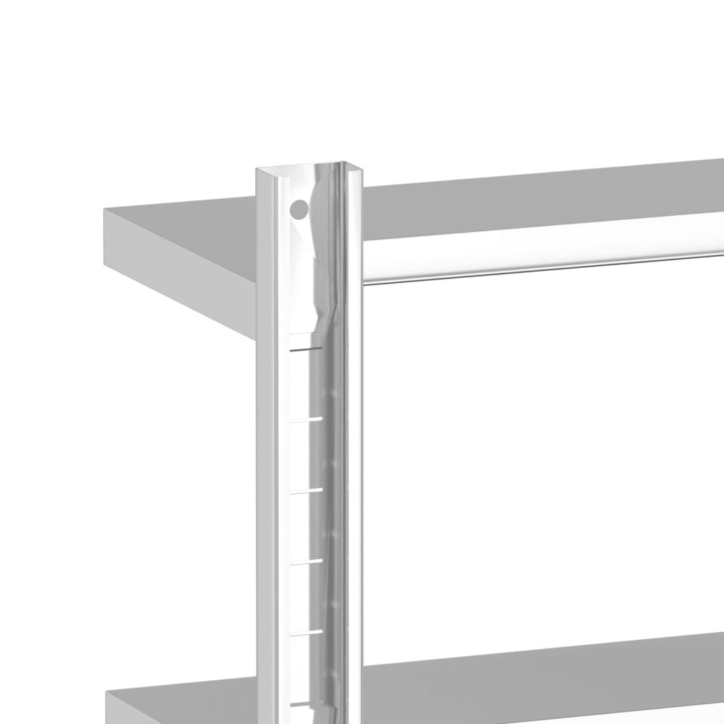 Vegghylle 2 etasjer 100x23,5x60 cm sølv rustfritt stål