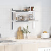 Vegghylle 2 etasjer 75x23,5x60 cm sølv rustfritt stål
