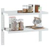 Vegghylle 2 etasjer 75x23,5x60 cm sølv rustfritt stål