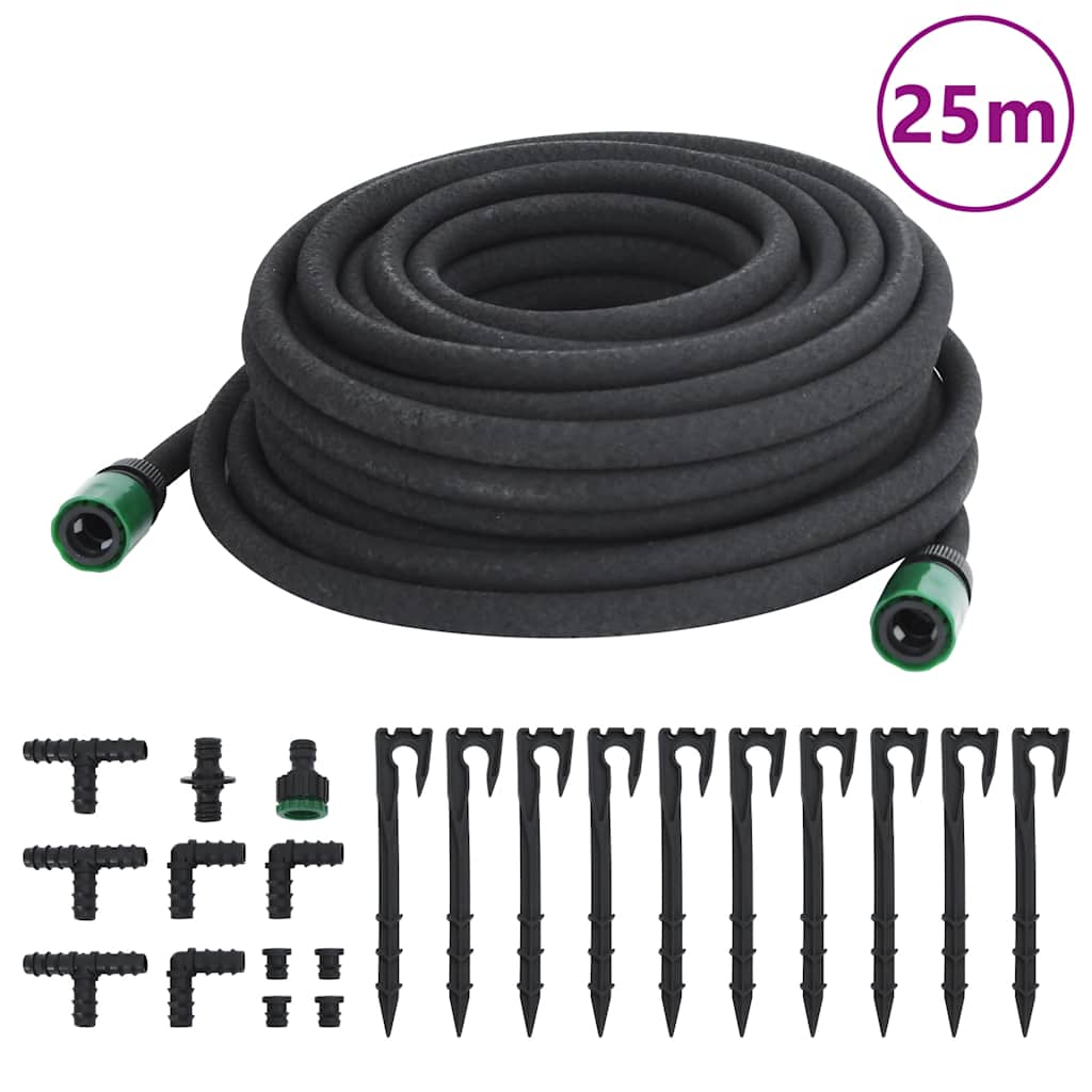 Dryppslange svart 0,6" 25 m gummi