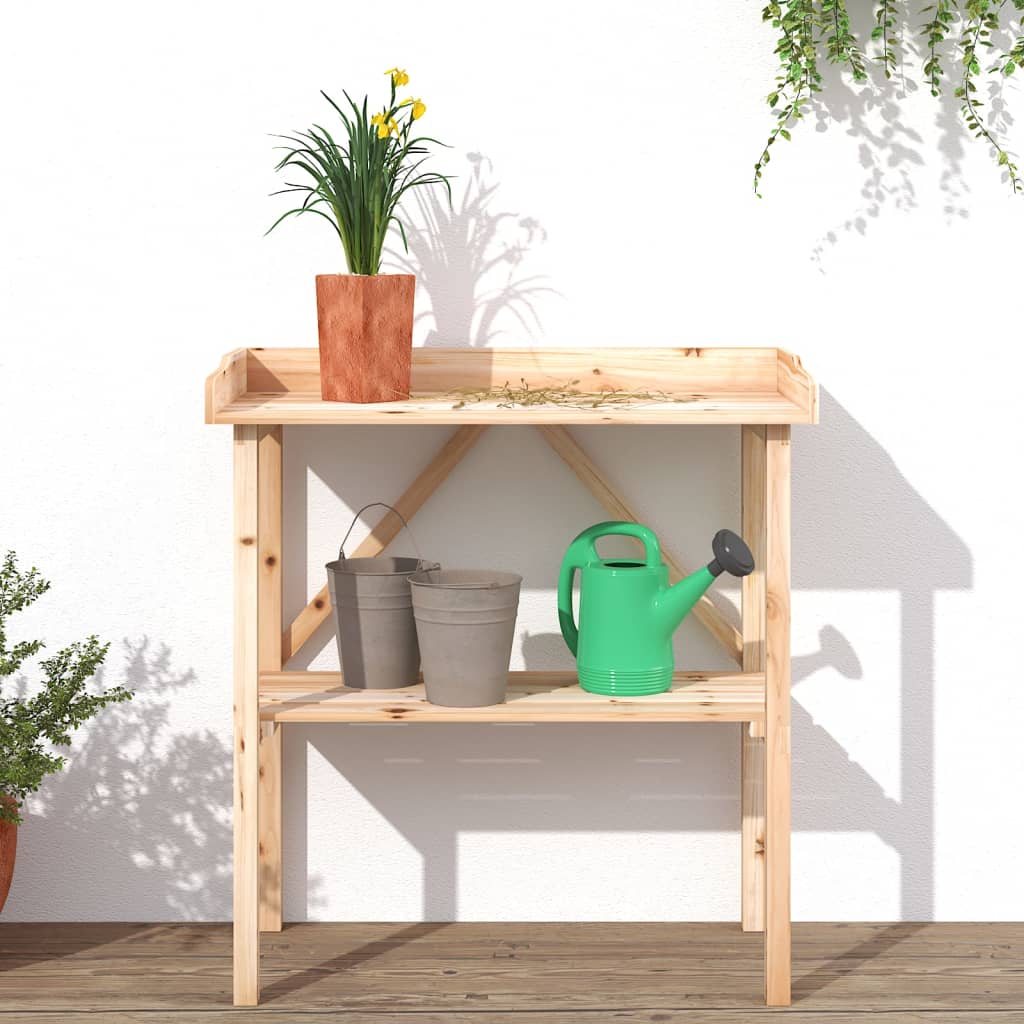 Plantebord med hylle 78x38x82,5 cm heltre gran vidaXL