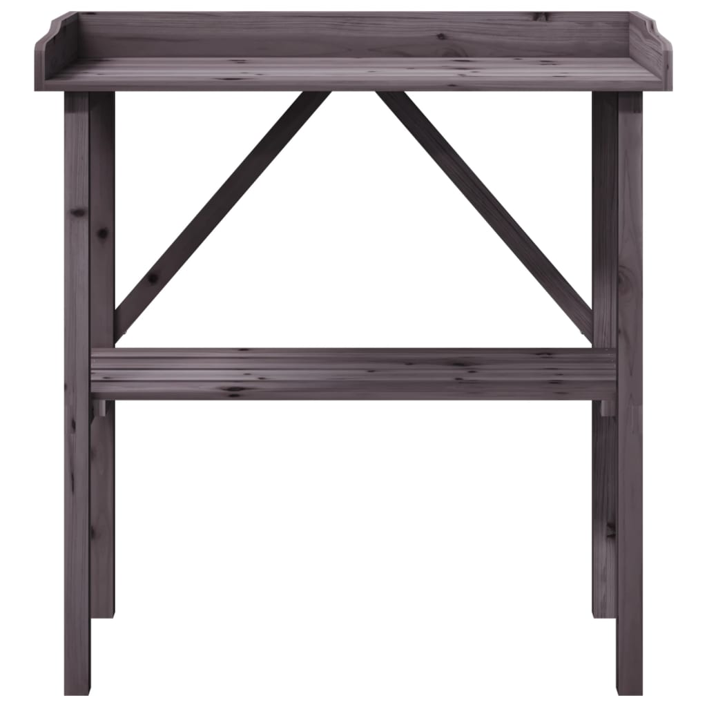 Plantebord med hylle grå 78x38x82,5 cm heltre gran