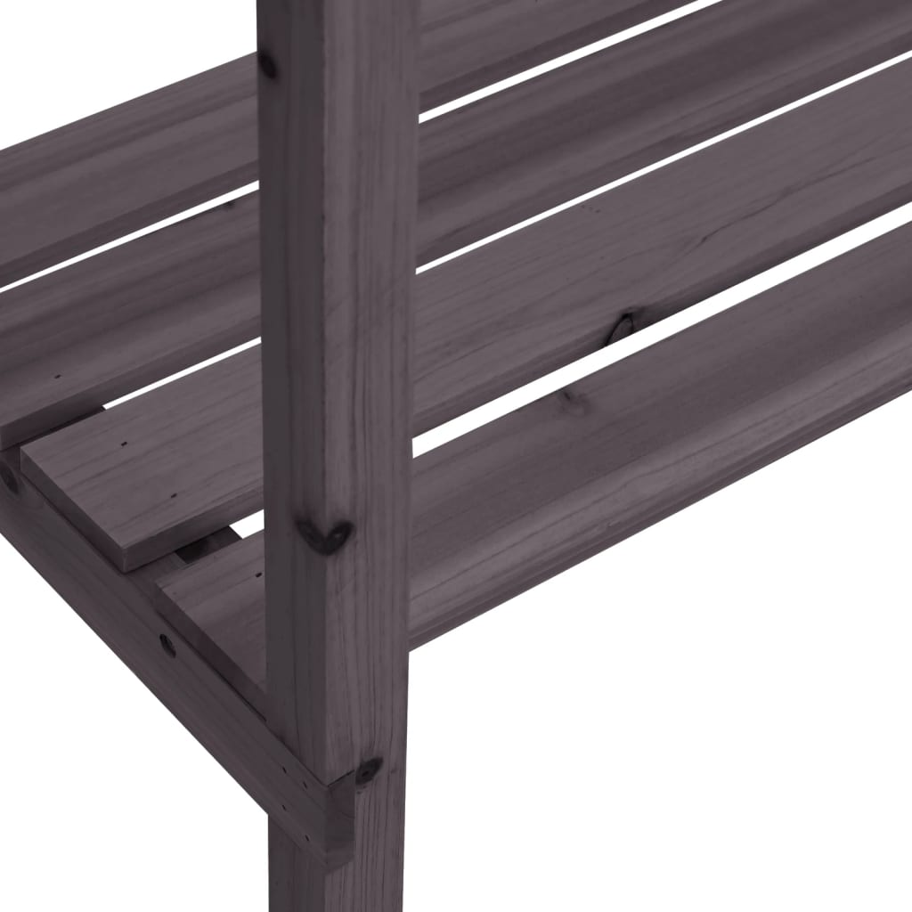 Plantebord med hylle grå 78x38x82,5 cm heltre gran