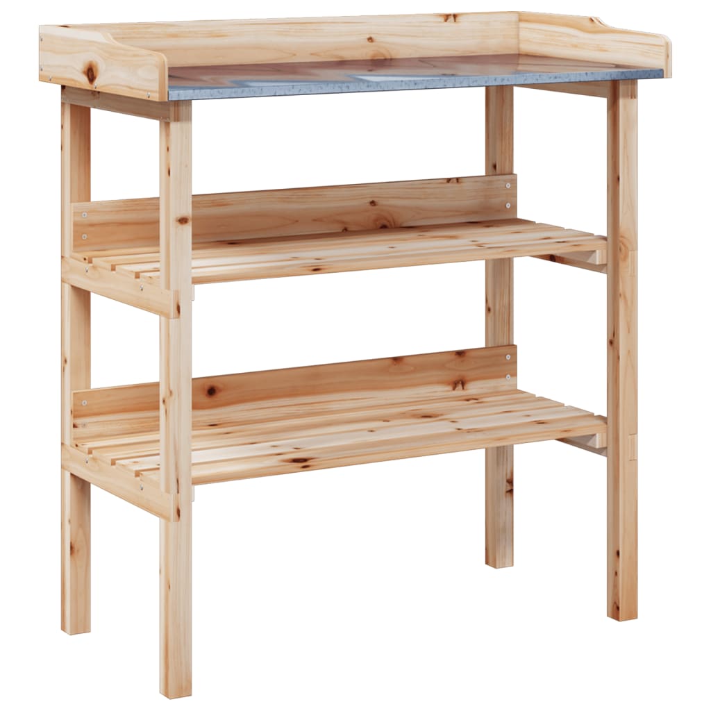 Plantebord med hyller 78x38x82,5 cm heltre gran vidaXL