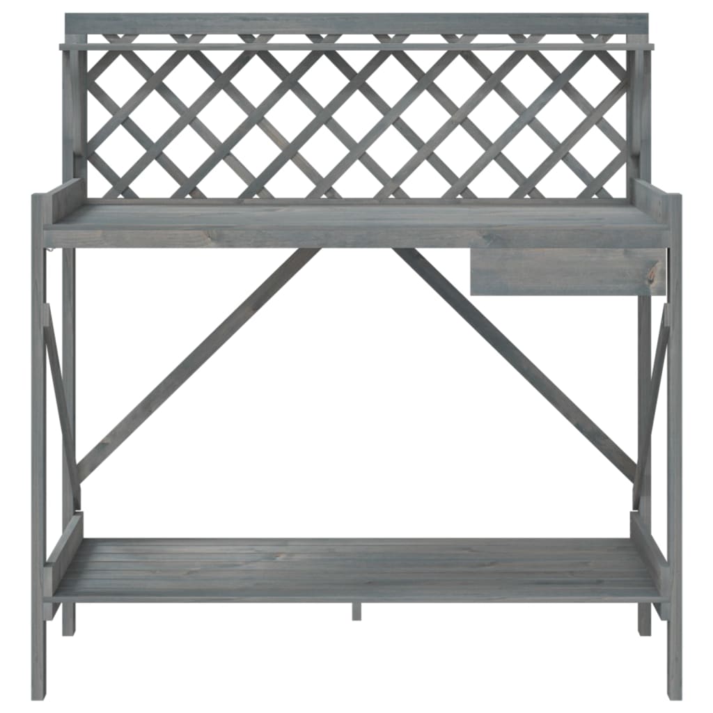 Pottebenk med espalier grå heltre gran