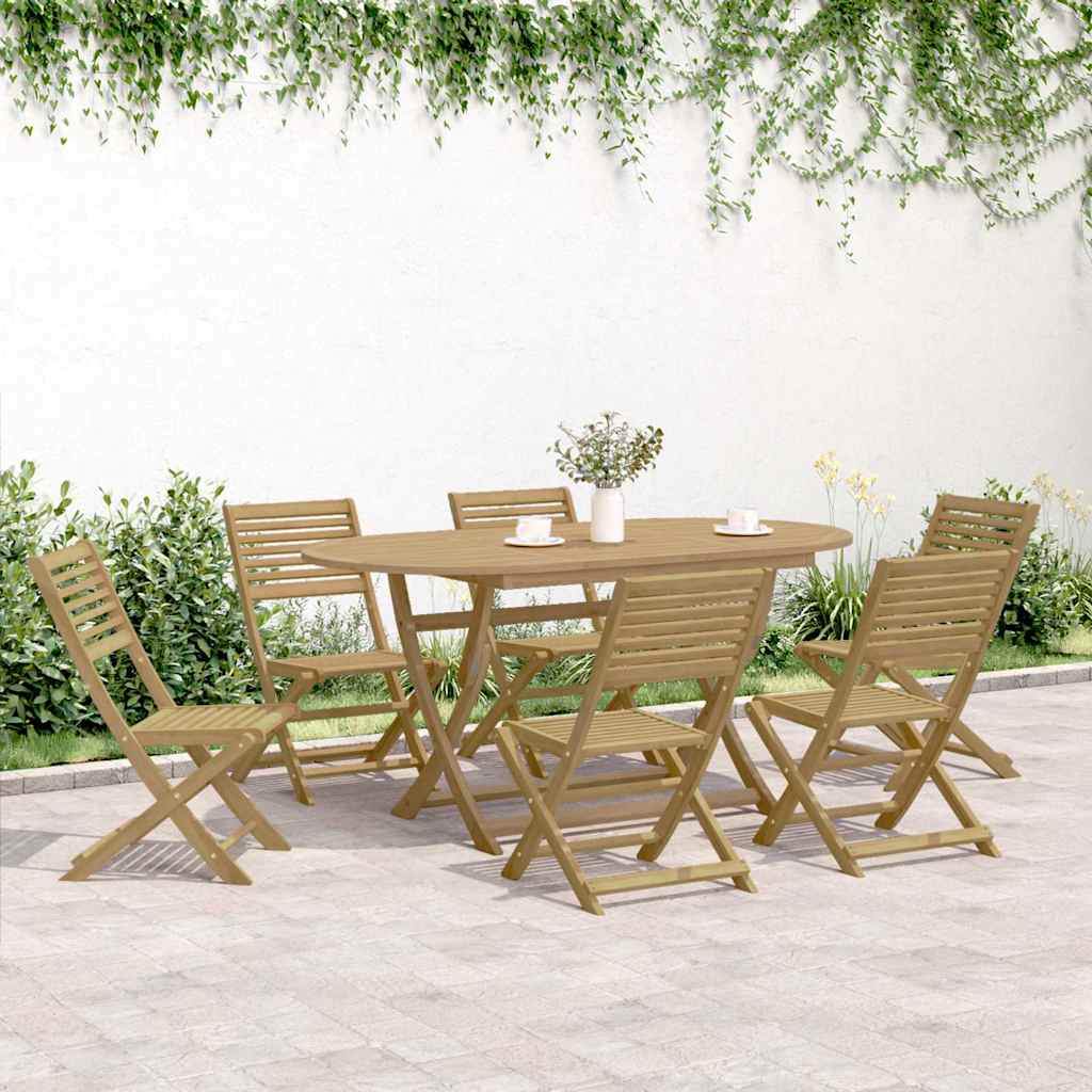 Sammenleggbare hagestoler 6 stk 48,5x61,5x87 cm heltre akasie