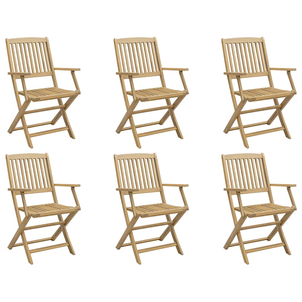 Sammenleggbare hagestoler 6 stk 54x61x88 cm heltre akasie
