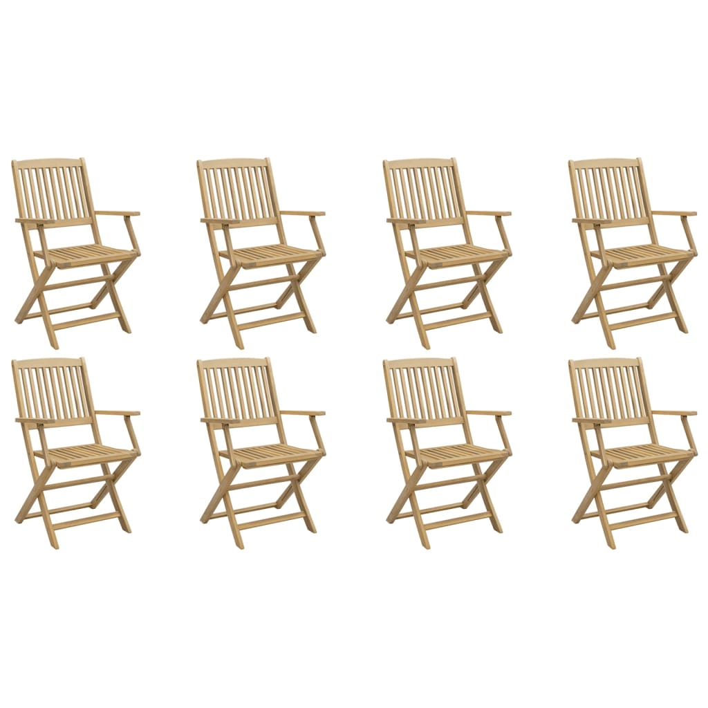 Sammenleggbare hagestoler 8 stk 54x61x88 cm heltre akasie