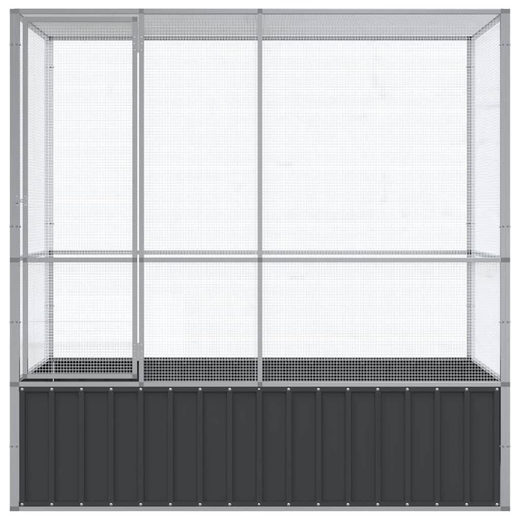 Voliere sølv 210,5x107x212 cm stål