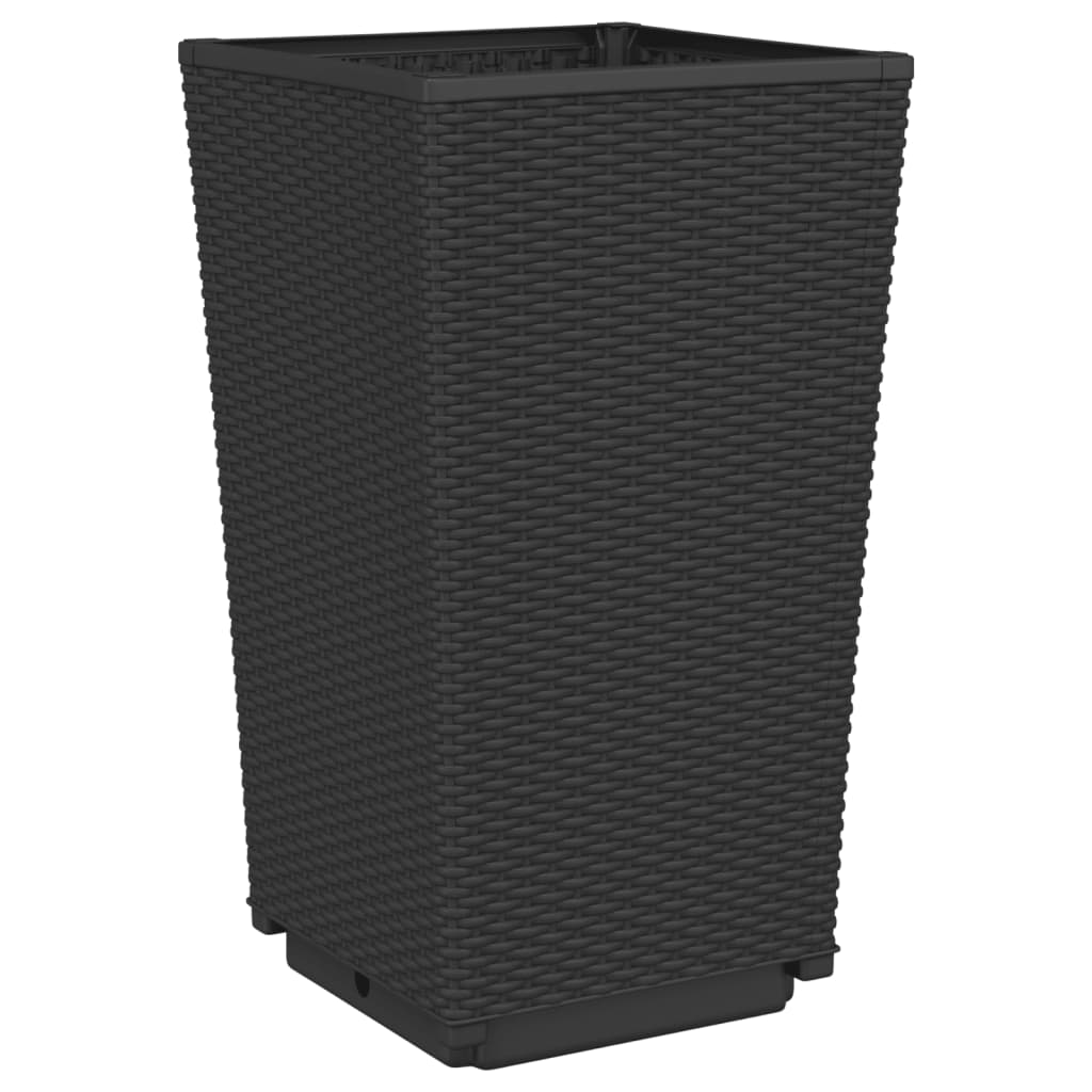 Plantekasser 2 stk svart 32,5x32,5x57 cm PP