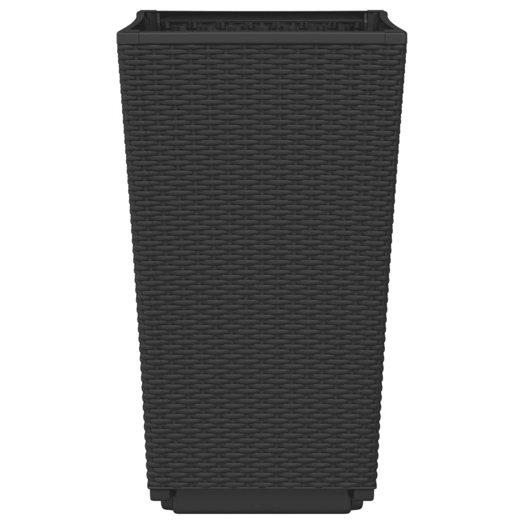Plantekasser 2 stk svart 32,5x32,5x57 cm PP