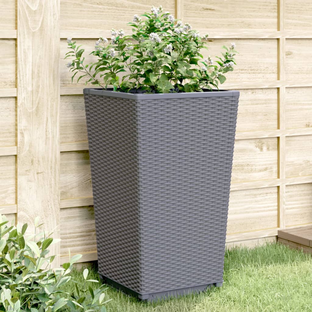 Plantekasser 4 stk blågrå 32,5x32,5x57 cm PP