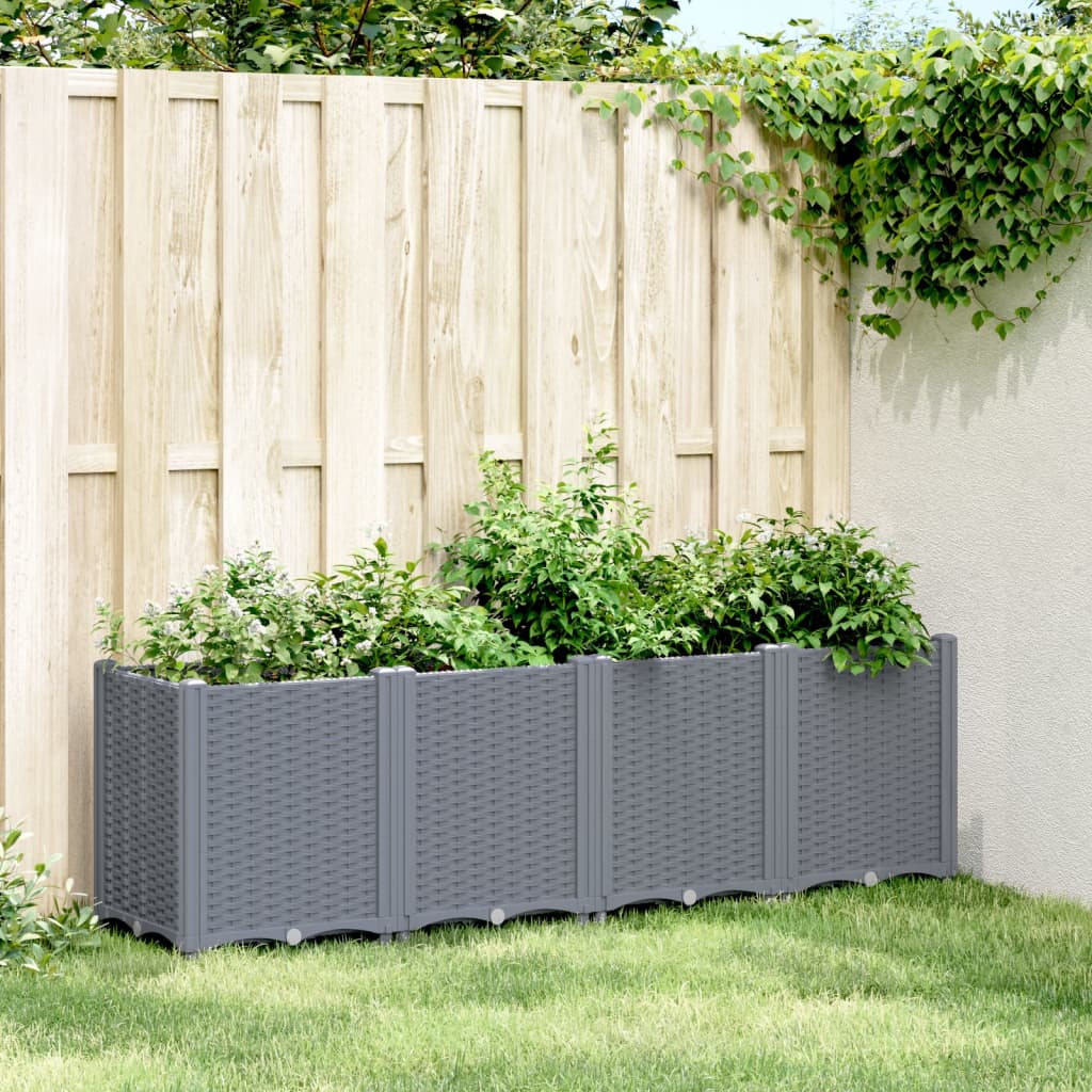 Plantekasse blågrå 160x40x53 cm PP